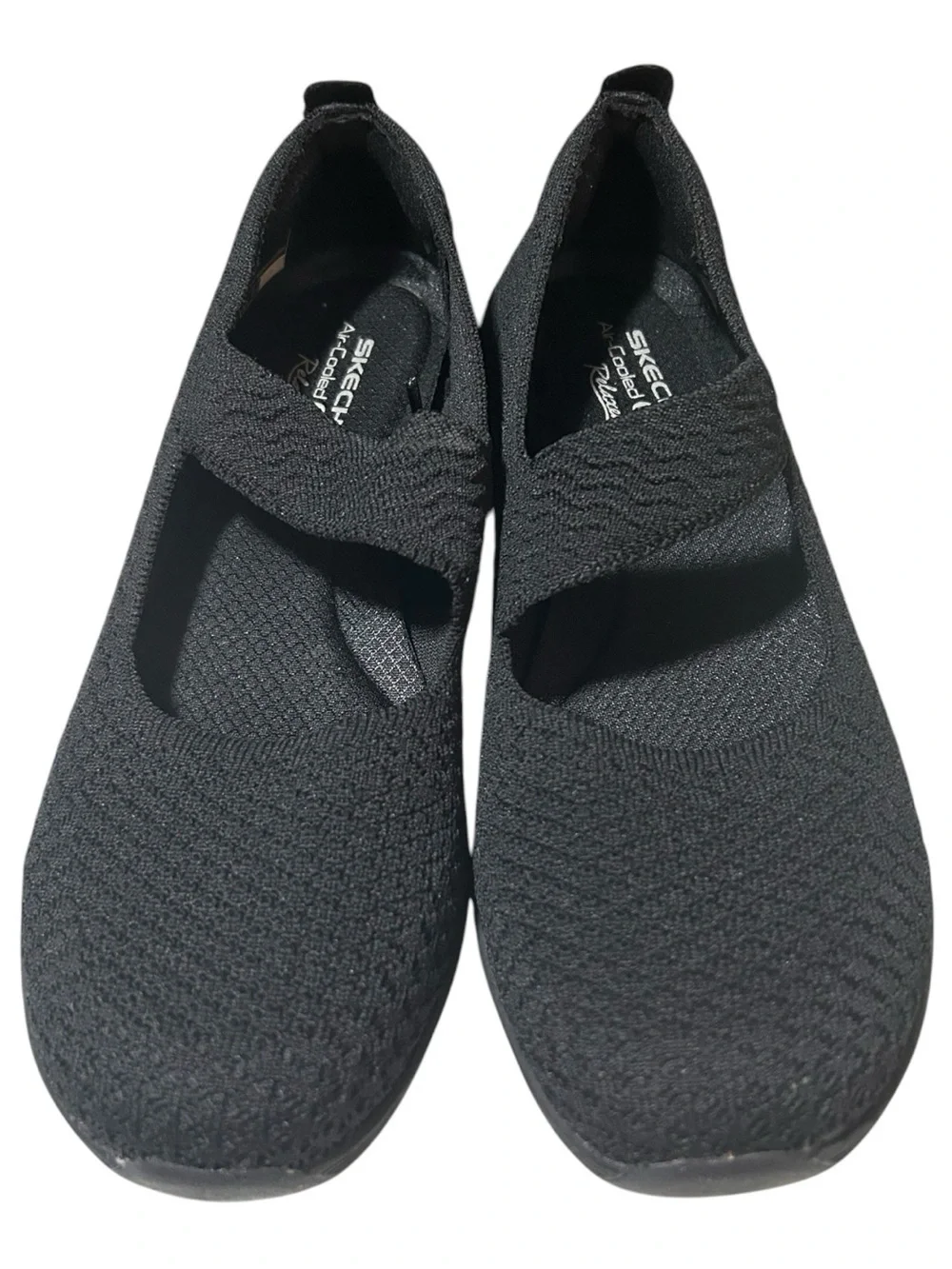 Skechers Black Knit Mary Jane Slip-On Flats size 8.5